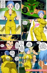 ass_expansion big_breasts big_butt blue_eyes blue_hair bulma_briefs bulma_briefs_(dragon_ball_super_superhero) butt_expansion dragon_ball dragon_ball_super light-skinned_female light-skinned_male light_skin pinkpawg trunks_briefs vegeta wish