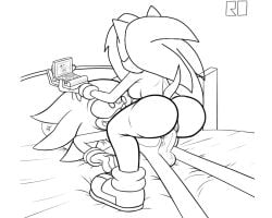 1boy 2girls amy_rose anthro anthro_on_anthro anthro_only anthro_penetrating_anthro big_ass big_penis black_and_white blush blush_lines blushing brother_and_sister busy calling cowgirl_position cuck cuckold cuckquean furry furry_only hedgehog incest line_art netorare penetration penis reverse_netorare sonia_the_hedgehog sonic_(series) sonic_the_hedgehog sonic_the_hedgehog_(series) sonic_underground vaginal vaginal_insertion vaginal_penetration vaginal_sex video_call video_chat