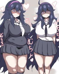 1girls alternate_body_type alternate_breast_size artist_request artyom_(artist) big_breasts breasts busty curvaceous curvy curvy_body curvy_female curvy_figure female game_freak goth hex_maniac huge_breasts large_breasts long_hair nintendo non-english_text pokemon pokemon_xy purple_hair school_uniform schoolgirl schoolgirl_uniform voluptuous