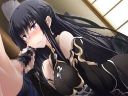 black_hair censored chinese_girl handjob lin_chong long_hair maji_de_watashi_ni_koi_shinasai! naoe_yamato violet_eyes