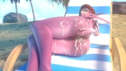 1girls ass ass_grab ass_spread beach black_lipstick blizzard_entertainment breast_tattoo breasts breasts_out brown_hair casual_bukkake cum cum_in_ass cum_leaking cum_on_ass cum_on_thighs demon_hunter earrings elf elf_ears excessive_cum female huge_ass large_ass large_breasts long_ears lunnaru lying lying_on_back naked night_elf nude nude_female public public_nudity pussy reey_art tattoo tattooed_arm tattoos thick_thighs warcraft world_of_warcraft