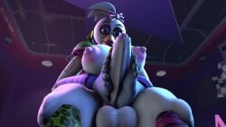 2futas 3d 3d_(artwork) balls barefoot breasts feet feet_together five_nights_at_freddy's five_nights_at_freddy's:_security_breach foot_fetish foot_focus footjob footjob_from_behind foreskin fuckgirl futa_on_futa futa_only futanari glamrock_chica_(fnaf) rayhuma roxanne_wolf_(fnaf) toe_claws toes