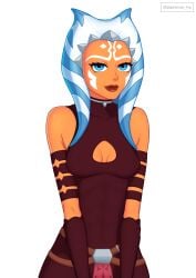 1girls ahsoka_tano clone_wars daemonhx female female_only fully_clothed lucasfilm nipple_bulge pokies solo star_wars tagme text the_clone_wars:_season_four togruta