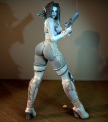 1girls 3d ass ass_focus big_ass big_butt blue_body blue_skin clothed curvy dark_elf elf elf_female female female_focus female_only hi-rez_studios large_ass paladins saati_(paladins) solo solo_female solo_focus tagme voluptuous zin_(artist)