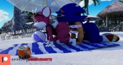 3d 3d_(artwork) all_fours anal anthro ass ball beach beach_ball beach_towel beverage beverage_can big_butt blue_body blue_fur camseven chip_(sonic) closed_eyes clothing digital_media_(artwork) duo english_text erection eulipotyphlan footwear fur girly hair half-closed_eyes hedgehog hi_res inflatable male male/male mammal narrowed_eyes oral outside public public_exposure public_sex red_body red_clothing red_footwear red_fur red_shoes rimming seaside sega sex shoes size_difference soda sonic_(series) sonic_the_hedgehog sonic_the_hedgehog_(series) sonic_unleashed teapot_(body_type) text thick_thighs tongue tongue_out towel umbrella unknown_species watermark white_hair wide_hips wings