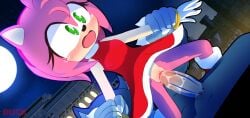 amy_rose clothing cum dress eulipotyphlan green_eyes hedgehog mammal no_panties notbuckhori pink_fur pussy red_dress sega shaved_pussy short_hair sonic_(series) sonic_the_werehog tears vagina vaginal vaginal_penetration vaginal_sex werehog