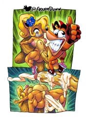 <3_pupils accessory activision anthro areola ass balls bandicoot belly_inflation big_balls big_butt big_penis black_eyes blonde_hair bodily_fluids breasts brother brother_and_sister clothing coco_bandicoot crash_(series) crash_bandicoot cum cum_from_pussy cum_in_pussy cum_inside cum_on_penis cumshot derp_eyes duo ejaculation excessive_cum excessive_genital_fluids female female_penetrated fingerless_gloves flower flower_in_hair footwear from_front_position genital_fluids genitals gesture gloves goudadunn green_eyes hair hair_accessory handwear hi_res huge_balls huge_cock hyper hyper_genitalia hyper_penis incest inflation looking_at_viewer looking_back lying male male/female male_penetrating male_penetrating_female mammal marsupial missionary_position nipples nude on_back orange_body penetration penis pink_areola pink_nipples plant sex shoes sibling sister smile stomach_bulge thumbs_up tongue tongue_out tree_stump vaginal_penetration video_games yellow_body