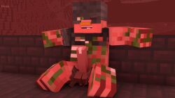 3d 3d_(artwork) blender_(software) cum fallen_kingdom_(captainsparklez) gay gpboss358 male male_only minecraft penis pig pig_boss_(take_back_the_night) sitting solo solo_male take_back_the_night_(captainsparklez) zombie_pigman