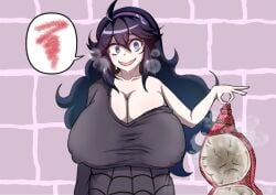 big_breasts big_nipples bra bra_removed breasts chubby cleavage codeorange162 erect_nipples erect_nipples_under_clothes hex_maniac holding_bra huge_breasts long_hair looking_at_viewer musk nervous nipple_bulge open_mouth pokemon smell smelly smiling stained_bra steam sweat sweat_stain sweaty sweaty_bra sweaty_breasts visible_stench white_skin