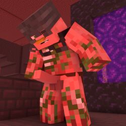 3d 3d_(artwork) blender_(software) fallen_kingdom_(captainsparklez) gay gpboss358 male male_only minecraft penis pig pig_boss_(take_back_the_night) solo solo_male take_back_the_night_(captainsparklez) zombie_pigman