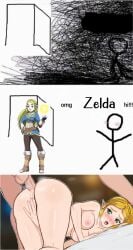 anal ass blonde_hair breasts breath_of_the_wild doggy_style female lepypepy meme nintendo omg_hi! princess_zelda pussy straight testicles text the_legend_of_zelda zelda_(breath_of_the_wild)