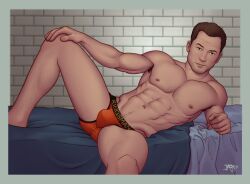 1boy actor bulge caucasian caucasian_male celebrity gary_"eggsy"_unwin in_character jack_off_hearts kingsman_(film_series) looking_at_viewer male male_only marvel marvel_comics muscles muscular muscular_male solo solo_male taron_egerton underwear underwear_only