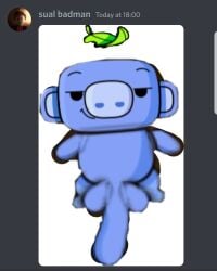 balls blue_skin discord leaf solo_male suspicious wumpus