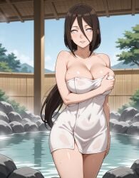 1girls ai_generated anime_style arm_between_breasts arm_support barely_clothed bathhouse bathing bent_over big_breasts blush boruto:_naruto_next_generations breasts brown_hair byakugan cleavage completely_nude eternoai female female_only front_view functionally_nude glowing hair_between_eyes hot_spring huge_breasts hyuuga_hanabi in_water large_breasts light-skinned_female light_skin looking_at_viewer naked_towel naruto naruto_(series) nude nude_female onsen partially_submerged sagging_breasts solo solo_focus standing towel towel_only url voluptuous voluptuous_female water watermark web_address wet wet_body wet_hair wet_skin