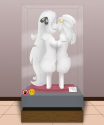 amputee cynthia_(pokemon) dawn_(pokemon) display display_case inanimate_transformation joyvell kissing museum museum_display on_display petrification pokemon pokemon_dppt quadruple_amputee statue tagme