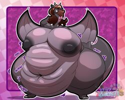 anthro ass big_ass big_breasts big_butt blush breasts cellulite clothed clothing digital_media_(artwork) english_text eyewear female fur glasses grey_body grey_fur hair hi_res huge_ass huge_breasts huge_butt huge_thighs hyper hyper_ass hyper_breasts hyper_butt kittykhrysty looking_at_viewer looking_back mammal open_mouth overweight overweight_anthro overweight_female rear_view ribbons ribbons_(bradythewwefan) solo tail text thick_thighs wide_hips