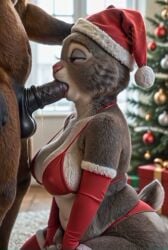 1boy 1boy1girl 1girls ai_generated ai_video animated anthro anthro_on_anthro bbw big_ass big_breasts bikini blowjob bonnie_hopps bunny bunny_girl christmas christmas_headwear christmas_outfit chubby chubby_female deepthroat disney elbow_gloves fat fellatio female furry furry_female grey_fur holidays kneeling kneeling_oral_position legwear mature mature_anthro mature_female milf nipple_bulge on_knees plump red_bikini shortstack tagme video vlrgromns zootopia zootropolis