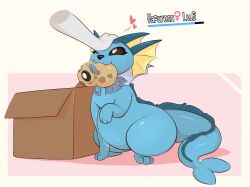 1female 2022 2d 2d_(artwork) belly black_nose black_sclera blue_body blue_skin cracker_(artist) digital_media_(artwork) eeveelution feebas female female_feral female_symbol feral fish game_freak generation_1_pokemon growth_sequence heart_symbol level_number mammal nintendo one_eye_closed petting_head pokemon pokemon_(species) sequence tail twitter_link vaporeon water_type weight_gain weight_gain_sequence white_pupils