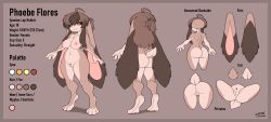 2026 absurd_res ahoge amber_eyes anthro anus areola artist_name ass body_tuft border breasts brown_body brown_fur brown_hair chest_tuft color_swatch digital_drawing_(artwork) digital_media_(artwork) digital_painting_(artwork) domestic_rabbit ear_tuft english_text eyebrow_through_hair eyebrows female floppy_ears fur genitals hair hi_res jo-vee-al lagomorph leporid long_ears long_hair looking_at_viewer lop_rabbit mammal model_sheet multicolored_body multicolored_fur multicolored_hair navel nipples nude nude_anthro nude_female oryctolagus painting_(artwork) phoebe_(jo-vee-al) pink_nipples pink_nose ponytail presenting presenting_hindquarters presenting_vulva pubes rabbit red_border signature simple_background small_tail smile smiling_at_viewer solo spread_legs spreading tail text thick_thighs translucent translucent_hair tuft two_tone_body two_tone_fur two_tone_hair vulva wide_hips