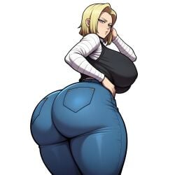1girls ai_generated android_18 ass ass_focus big_ass big_butt brasil_louco bubble_ass bubble_butt curvaceous curvy curvy_body curvy_figure dominant dominant_female dragon_ball dragon_ball_super dragon_ball_z fat_ass fat_butt female giant_ass jeans large_ass looking_at_viewer looking_back looking_back_at_viewer milf milf_body seducing seducing_viewer seductive seductive_look sexy sexy_body sexy_pose shueisha simple_background solo solo_focus thick_ass thick_body thick_thighs toei_animation voluptuous voluptuous_body voluptuous_female voluptuous_male white_background