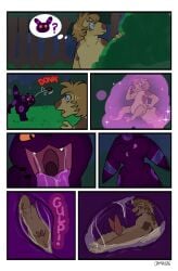 2_penises absurd_res animal_genitalia animal_penis anthro blonde_hair blue_eyes bodily_fluids chubbyjam comic duo eeveelution erection eublepharid fan_character female feral first_person_view fur gecko generation_2_pokemon genitals hair hemipenes hi_res lady_kettuna_of_cuddlealot larger_pred leo_(lazylizard) leopard_gecko liquid lizard magic male male/female masturbation multi_genitalia multi_penis nintendo open_mouth orange_eyes organs penis pokeball pokemon pokemon_(species) purple_body purple_fur reptile saliva scalie shrinking simple_background size_difference size_transformation slime slimy_tongue smaller_male soft_vore standard_pokeball stomach teeth text throat tongue tongue_out transformation umbreon vore willing_prey x-ray_view yellow_body