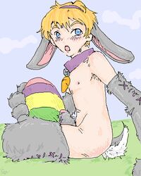 1boy bunnyboy collar male male_only nude oekaki penis sheath solo unknown_artist