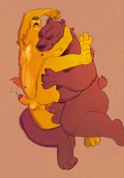 2024 anal anal_sex anthro anthro_on_anthro anthro_penetrated anthro_penetrating anthro_penetrating_anthro armpit_tuft balls bear bite bodily_fluids brown_body brown_fur brown_penis canid canine canis closed_eyes cosmic_dog cum cum_in_ass cum_inside cum_while_penetrated cumshot domestic_dog duo ejaculation erection fur genital_fluids genitals hi_res humanoid_genitalia humanoid_penis looking_pleasured male male/male male_anthro male_penetrated male_penetrating male_penetrating_male mammal neck_bite nipples nude nude_anthro nude_male open_mouth overweight overweight_anthro overweight_male penetration penile penile_penetration penis penis_in_ass sex simple_background spread_legs spreading tail teeth tongue yellow_body yellow_fur yellow_penis