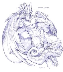 1boy balls claws dragon erection horns looking_at_viewer male male_only muscles nude penis ratbat reptile scalie sitting solo tail thick_penis wings