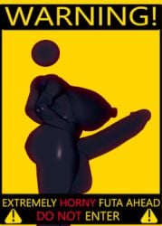 3d big_ass big_balls big_breasts big_penis cum2much futanari koikatsu oc warning_sign warning_sign_person