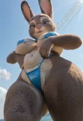 1girls ai_generated ai_video animated anthro bbw belly big_ass big_breasts bikini bonnie_hopps bunny bunny_girl chubby chubby_female disney fat female furry furry_female grey_fur looking_down low-angle_view mature mature_anthro mature_female micro_bikini milf no_sound plump pussy pussy_focus shortstack tagme thong_bikini video vlrgromns zootopia zootropolis