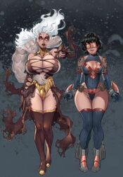 2girls anti-heroine asian asian_bimbo asian_breasts asian_female ass belt big_ass big_boobies big_boobs big_booty big_booty_(female) big_breasts big_thighs black_hair breasts bust busty chest cleavage cleavage_cutout cleavage_overflow couple curvaceous curvy curvy_figure dungeons_and_dragons female flowing_clothing flowing_hair ghost ghost_hands gloved_sleeves gloves hips hourglass_figure huge_ass huge_breasts huge_thighs large_ass large_breasts large_thighs latina latina_bimbo latina_female legs lesbian_couple light-skinned_female light_skin long_hair masked_female mature mature_female nipples nipples_bulge nipples_visible_through_clothing original original_character original_characters overflowing_ass overflowing_breasts overflowing_thighs raven_hair ripped_clothing sampleguy short_female short_hair slim_waist small_breasts smile smiling smiling_at_viewer superhero superhero_costume superhero_mask superheroine superheroine_costume tall_female tattoo tattoo_on_arm tattoo_on_chest tattooed_arm tattoos thick thick_hips thick_legs thick_thighs thigh_highs thighhighs thighs tight_clothing tits_bigger_than_head tits_bouncing utility_belt voluptuous waist white_hair wide_hips yuri