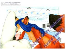 2004 blowjob blue_eyess blue_hair breasts canine couple fellatio female female_fox fox fur furry_ears furry_tail hair kacey long_hair looking_at_viewer lowres male nipples nude oral oral_sex penis poolside pov saliva sex straight tail watermark