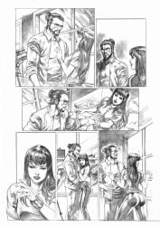 1boy 1girls ass big_ass big_boobies big_booty big_booty_(female) big_breasts big_thighs bit_tits black_and_white black_white book_covering_breasts breasts bust busty chest comic comic_page curvaceous curvy curvy_figure female hips hourglass_figure huge_ass huge_breasts huge_thighs large_ass large_breasts large_thighs legs light-skinned_female light_skin marvel marvel_comics mary_jane_watson mature mature_female mj_watson paul_rabin red_hair red_hair_female sampleguy slim_waist spider-man_(series) thick thick_hips thick_legs thick_thighs thighs voluptuous waist webshooter wide_hips