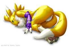 canine digimon female fox kemono_inukai nude renamon solo vinyl