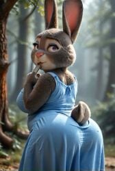 1girls ai_generated ai_video animated anthro ass_clap ass_clapping ass_focus back_view bbw big_ass big_breasts blue_dress bonnie_hopps bouncing_ass bunny bunny_girl bunny_tail chubby chubby_female disney dress fat fat_ass female furry furry_female grey_fur huge_ass long_dress mature mature_anthro mature_female milf plump shortstack tagme twerking video vlrgromns zootopia zootropolis