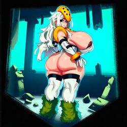 1girls 2d ai_generated areola_slip ass big_ass big_breasts big_butt big_thighs black_eyes boots breasts bubble_butt elbow_gloves female female_only foxes_inn from_behind full_body gijinka gloves hand_on_own_hip huge_ass huge_breasts huge_butt humanization humanized humanized_pokemon large_ass large_breasts large_butt large_thighs leotard long_hair looking_at_viewer looking_back looking_back_at_viewer massive_breasts personification pokemon pokemon_(species) regigigas smile solo standing thick_ass thick_butt thick_thighs thighhighs thighs thong_leotard white_gloves white_hair