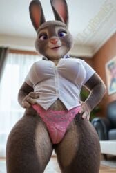1girls ai_generated ai_video animated anthro ass_visible_through_thighs bbw big_ass big_breasts bonnie_hopps bunny bunny_girl chubby chubby_female disney fat female furry furry_female grey_fur low-angle_view mature mature_anthro mature_female milf nipple_bulge panties pink_panties plump shirt shortstack tagme video vlrgromns white_shirt zootopia zootropolis