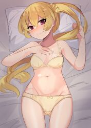 1girls absurd_res absurdres bed bedroom blonde_hair blush blush_lines blushing blushing_at_viewer censored curvaceous curvy curvy_body curvy_female curvy_figure high_resolution highres human human_only looking_at_viewer magia_record:_mahou_shoujo_madoka_magica_gaiden magical_girl mahou_shoujo_madoka_magica midori_ryo mikagami_jun ponytail pov pov_eye_contact puella_magi_madoka_magica red_eyes ryo_midori seducing seductive seductive_eyes seductive_look seductive_mouth seductive_pose seductive_smile solo solo_female solo_focus twintails white_skin young