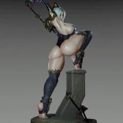 3d animated armpits arms_up barefoot big_breasts breasts busty cleavage female female_focus female_only hourglass_figure isabella_valentine makeup muscular nail_polish namco pearforceone pinup pinup_pose pose posing short_hair soul_calibur tagme toenail_polish turntable_(animation) video white_hair wide_hips