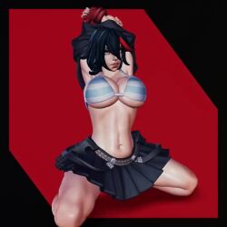 3d adult_swim animated armpits big_breasts breasts busty female female_focus female_only full_body hourglass_figure kill_la_kill matoi_ryuuko pearforceone pinup pinup_pose senketsu sexy_armpits shimapan tagme toonami turntable_(animation) video wide_hips