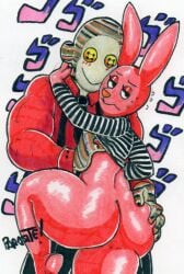 1:1 2020 31_minutos anthro ass biceps big_butt big_dom_small_sub blush bodoque bodoque_(31_minutos) butt_grab clothed clothing dominant duo fondling gay hand_on_butt humanoid jojo's_bizarre_adventure juan_carlos_bodoque lagomorph leporid male male/male mammal muscular_dom_slim_sub necktie nipple_fetish nipple_play parasitedeath partially_clothed rabbit size_difference thick_thighs tulio_(31_minutos) tulio_triviño