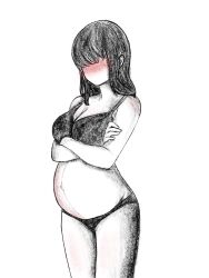 blush female_only pregnant small_belly swimsuit