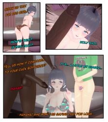 1girls 2boys 3d bella_spades big_penis chastity chastity_cage chastity_device cuckold dark-skinned_male dark_skin dwayne_harden english_text female interracial koikatsu large_penis light-skinned_female light-skinned_male light_skin lucas_harris_(xxmathgamerguy666xx) male minecraft netorare ntr penis penis_size_difference small_penis small_penis_humiliation stacy_miller_(stacydiamond2004) text