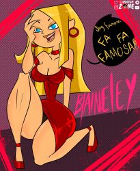 big_ass big_breasts big_butt blaineley_(tdi) blonde_female blonde_hair breasts carazar_zone high_heels hoop_earrings long_hair long_legs spanish_text total_drama_island translation_request