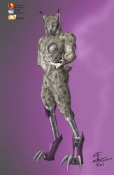 1boy anthro cybernetics felid feline hi_res lynx machine male male_only mammal muscular muscular_male rtart solo tort