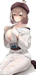 1girls breasts brown_eyes brown_hair clothed ddangbi female hololive hololive_english hololive_english_-council- hololive_english_-promise- huge_breasts kneeling light-skinned_female light_skin looking_at_viewer nanashi_mumei short_hair smile thick_thighs thighs virtual_youtuber