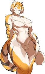 1girls anthro arknights aspirindabaitu big_breasts breasts female muscular muscular_female mx99926 solo_female tagme tiger tiger_girl waai_fu_(arknights)