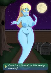 1girls alternate_version_available big_breasts big_thighs blue_nipples blush breasts female female_only full_moon ghost ghost_girl ghost_nipples ghost_tail gravestone graveyard inverted_nipples keyboard-draws long_hair looking_at_viewer luigi's_mansion mario_(series) melody_pianissima moon naked night nintendo nude outside platinum_blonde_hair pussy smile solo tail text text_box thick thick_hips thick_thighs tree wide_hips yellow_eyes