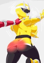 avataro_sentai_donbrothers big_ass mask otokam1117 red_ass super_sentai yellow_suit