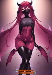 1futa abs ai_generated bodysuit clothed clothing condom demon erection face_mask futa_only futanari horns humanoid humanoid_penis impossible_clothes light-skinned_futanari light_skin long_hair mostly_clothed neuronormal penis red_cape red_eyes red_horns self_upload small_breasts solo stable_diffusion succubus thighhighs wide_hips wings